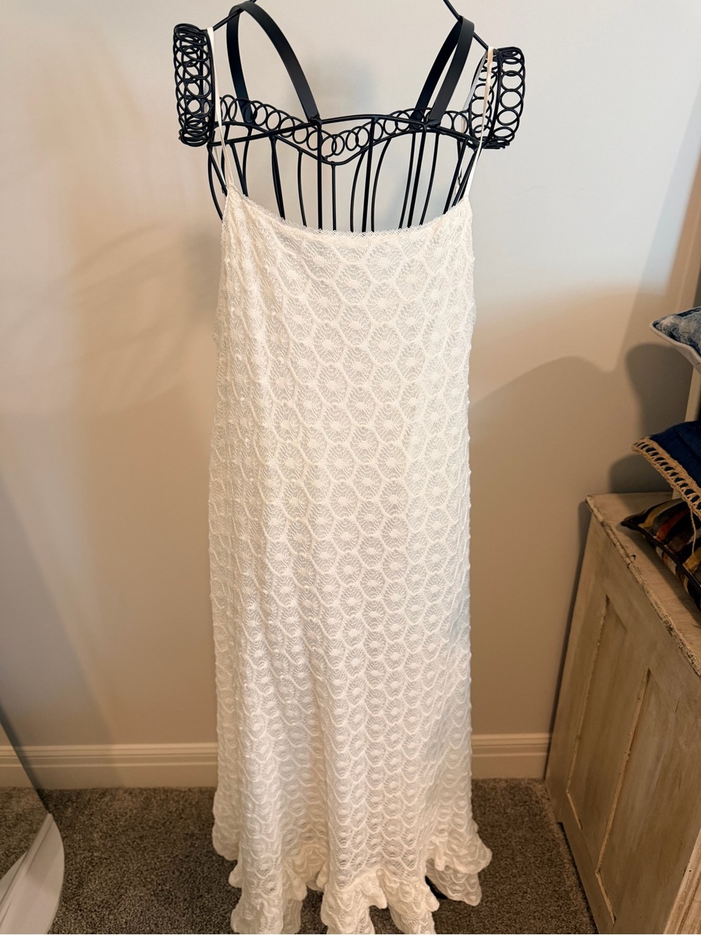 Anthropologie White Lace Maxi Dress